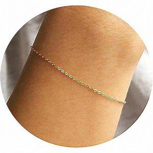 foyjoey 18K Stainless‎ Steel Gold Pearl Beaded Chain Bracelets for Women